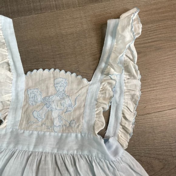Handmade Other - Vintage 40's 50's Handmade Blue Embroidered Baby Jumper